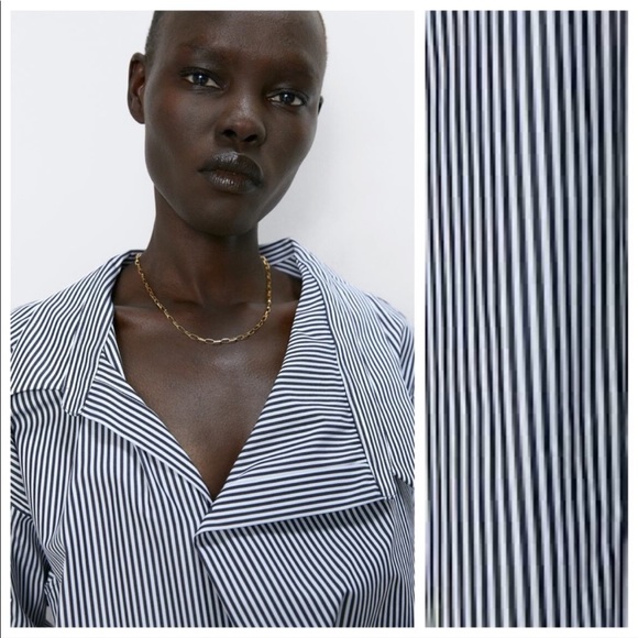 Zara striped oversized button up closure - Picture 4 of 8